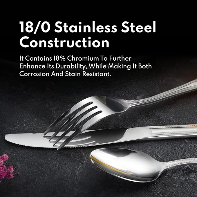 New Star Foodservice 58505 Bead Pattern 18/0 Stainless Steel, Oyster Fork 6-Inch Set of 12