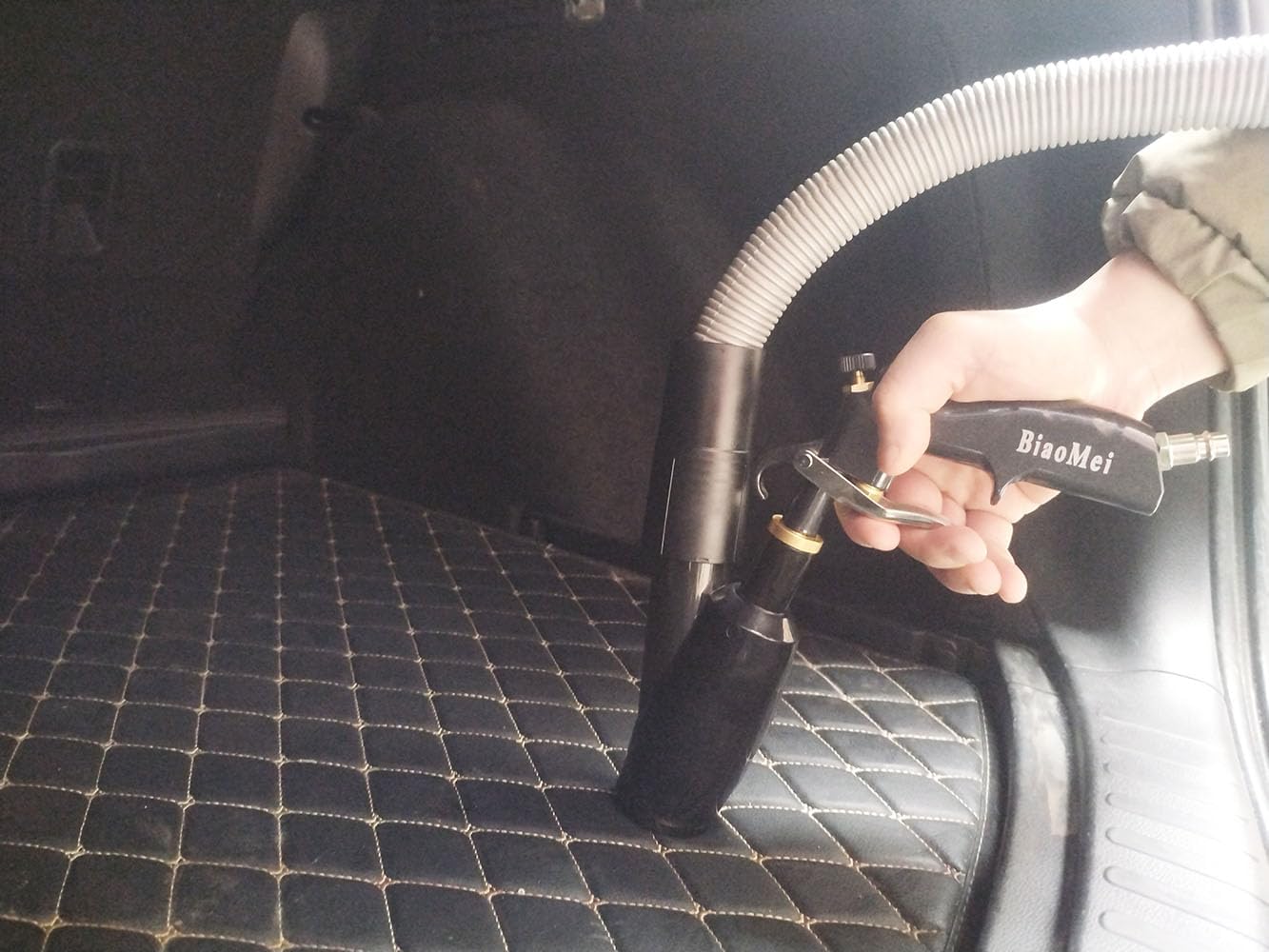 DOZIME Car Interior Detailing Air Blow Gun &vacunm Gun,Cleaning Gun Quickly Blasts Dirt and Dust from Surface Works with Air Compressor(Upgrade Aluminium Rotate Tube) 2IN1