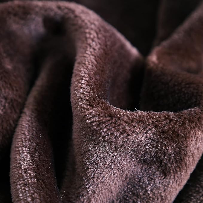 SOCHOW Flannel Fleece Blanket King Size, All Season Lightweight Super Soft Cozy Blanket for Bed or Couch, Brown, 90x108 inches