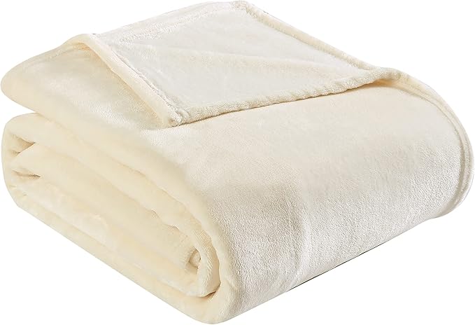 Eddie Bauer - Twin Blanket, Ultra Plush Bedding, Lightweight Home Decor for All Seasons (Ivory, Twin)