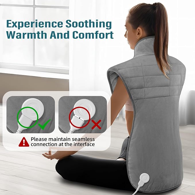 Heating Pad for Neck and Shoulders, Heated Pad for Back Pain Relief and Cramps, Heat Pads Gifts for Women Mom Grandma Wife, Mothers Day, Birthday Gifts for Men Dad, 6 Heat Settings 4 Auto-Off, 22"x35"