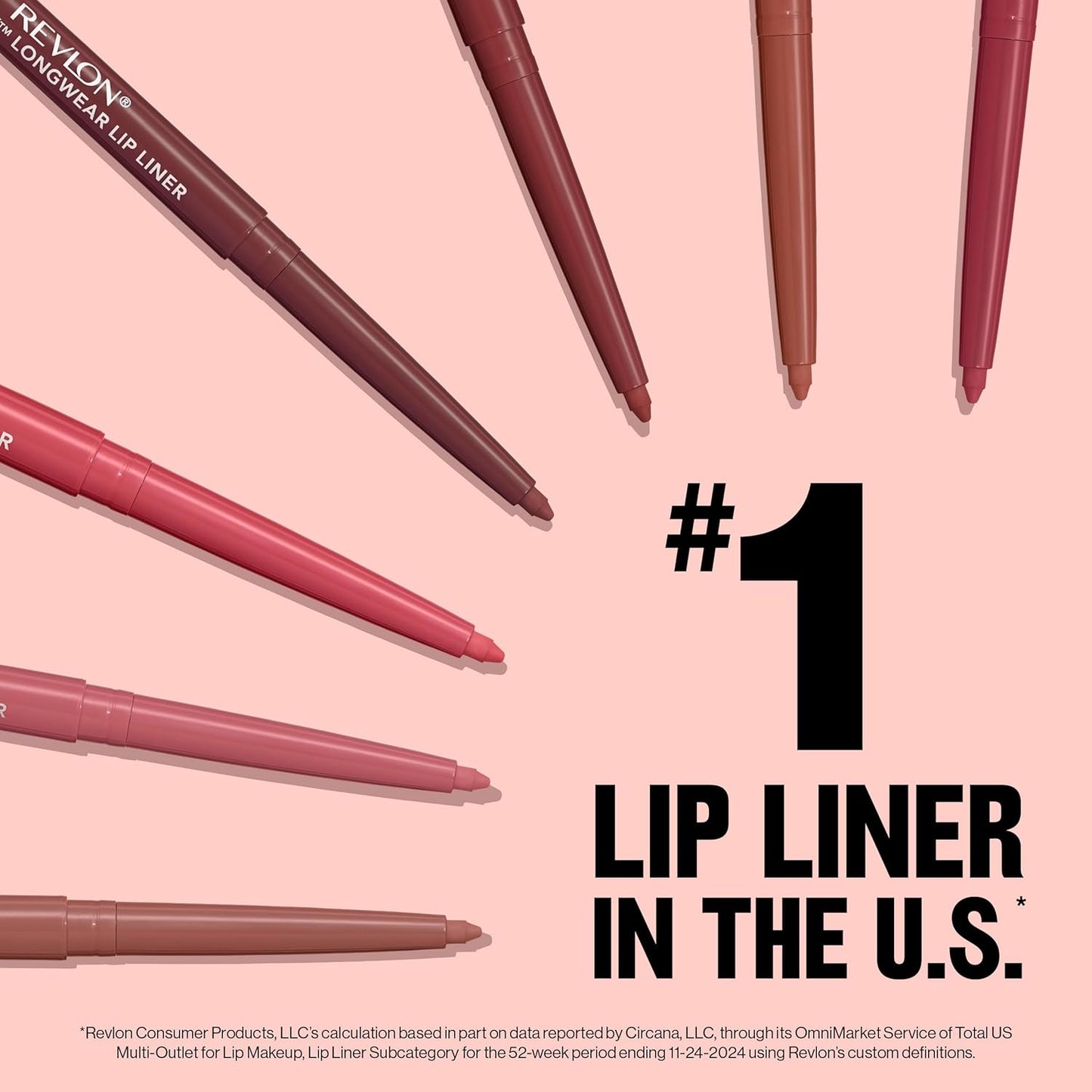 Revlon Colorstay Lip Liner Makeup with Built-in-Sharpener, Longwear Rich Colors, Smooth Application, 630 Nude, 0.01 oz