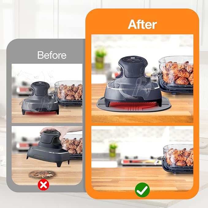 Air Fryer Trivets Silicone Mat for Ninja Crispi-Ninja Crispi accessories for Portable Glass Air Fryer Cooking System Holder, Multipurpose Hot Pads Compatible Hot Dishes,Pot,Bowl,Teapot,Hot Pot Holder