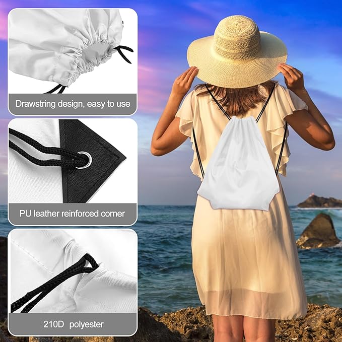 KUUQA 60Pcs White Drawstring Backpack Bag Bulk Drawstring Bags String Bags Storage Bags Gym Backpack for Sport Gym Traveling