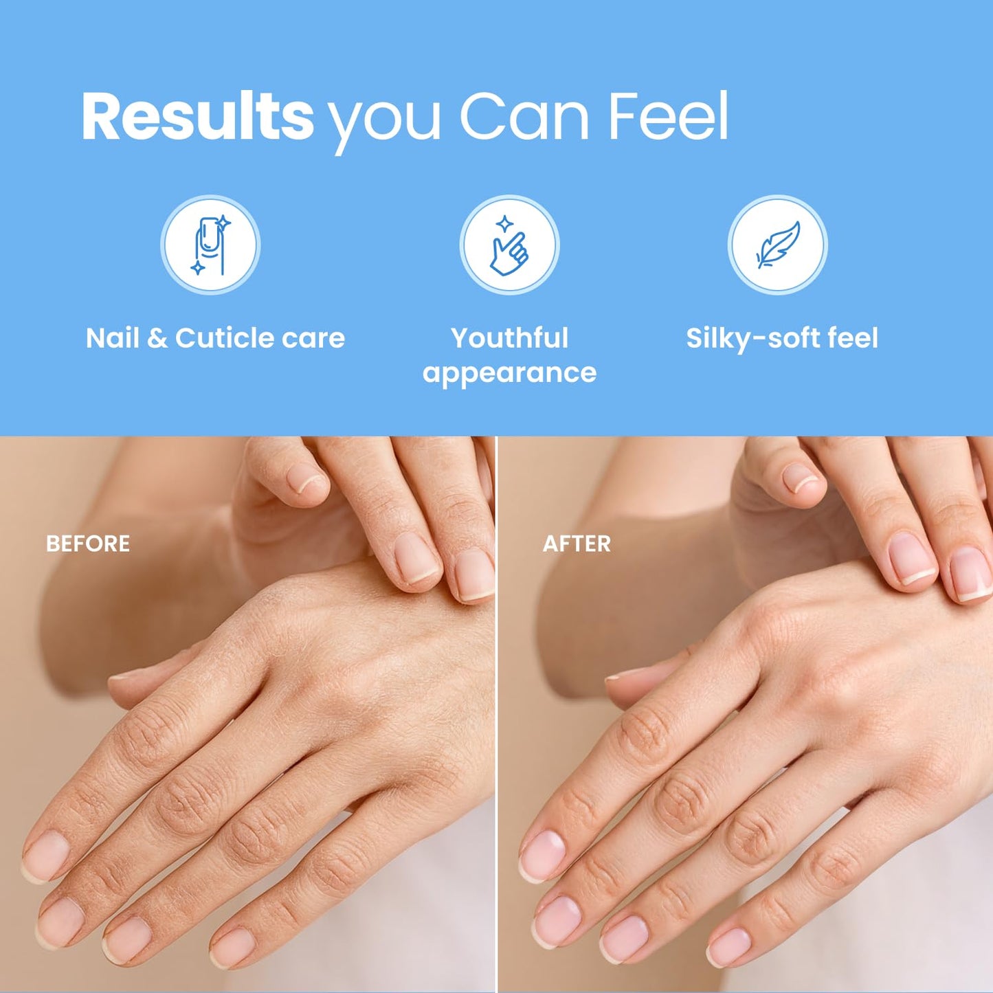 PLANTIFIQUE Hand Mask for Dry Hands – 8 Pairs Moisturizing Gloves with Shea Butter | Hyaluronic Acid & Macadamia | Korean Skincare | Vegan Spa Hand