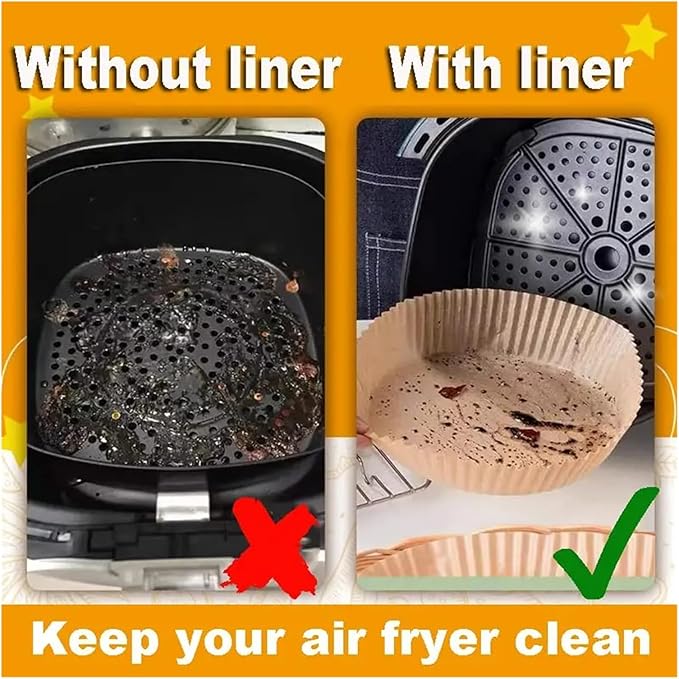 Large Air Fryer Disposable Paper Liners Nonstick 23cm Oven Airfryer Parchment Baking Paper ，Compatible For Ninja，Compatible For COSORI ，Grill Cooking Basket(16cm round,150 Pcs)
