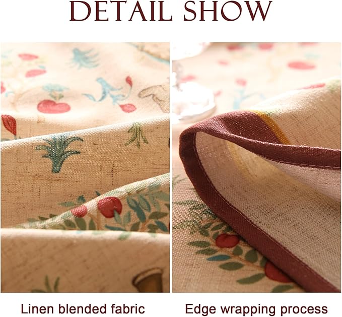 patdrea Designer Italian Beige Rectangle Tablecloth,Vintage Linen Trees Pattern Extra Long Table Cloth,Decor Table Cover for Kitchen Dining Christmas,Thanksgiving,Tea Party,67"x118"-Tatiana a
