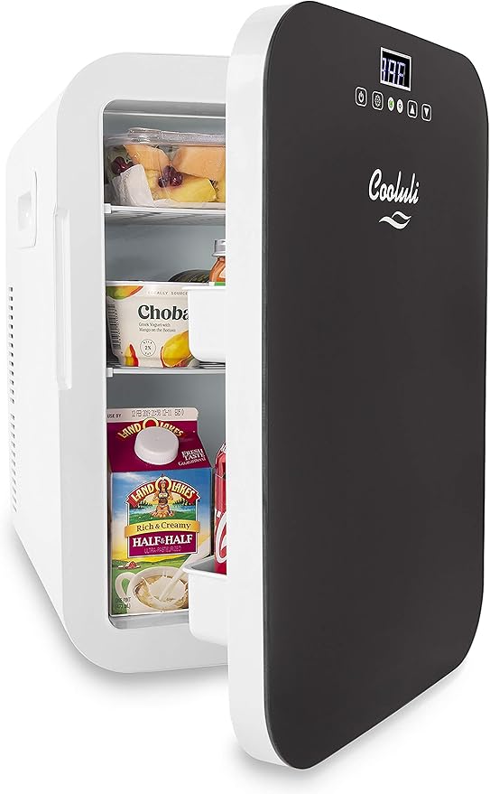 Cooluli 20 Liter Mini Fridge with Temperature Control - Black