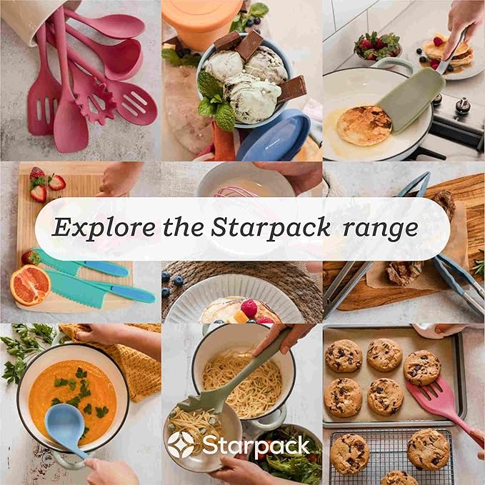 StarPack Premium Silicone Kitchen Tongs 9-Inch - Stainless Steel with Non-Stick Silicone Tips, High Heat Resistant to 600°F, For Cooking, Serving, Grill, BBQ & Salad (Gray Black)