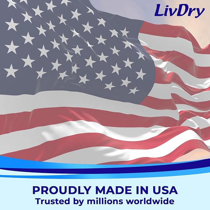 LivDry Adult S Incontinence Underwear, Overnight Comfort Absorbency, Leak Protection, Small, 72-Pack