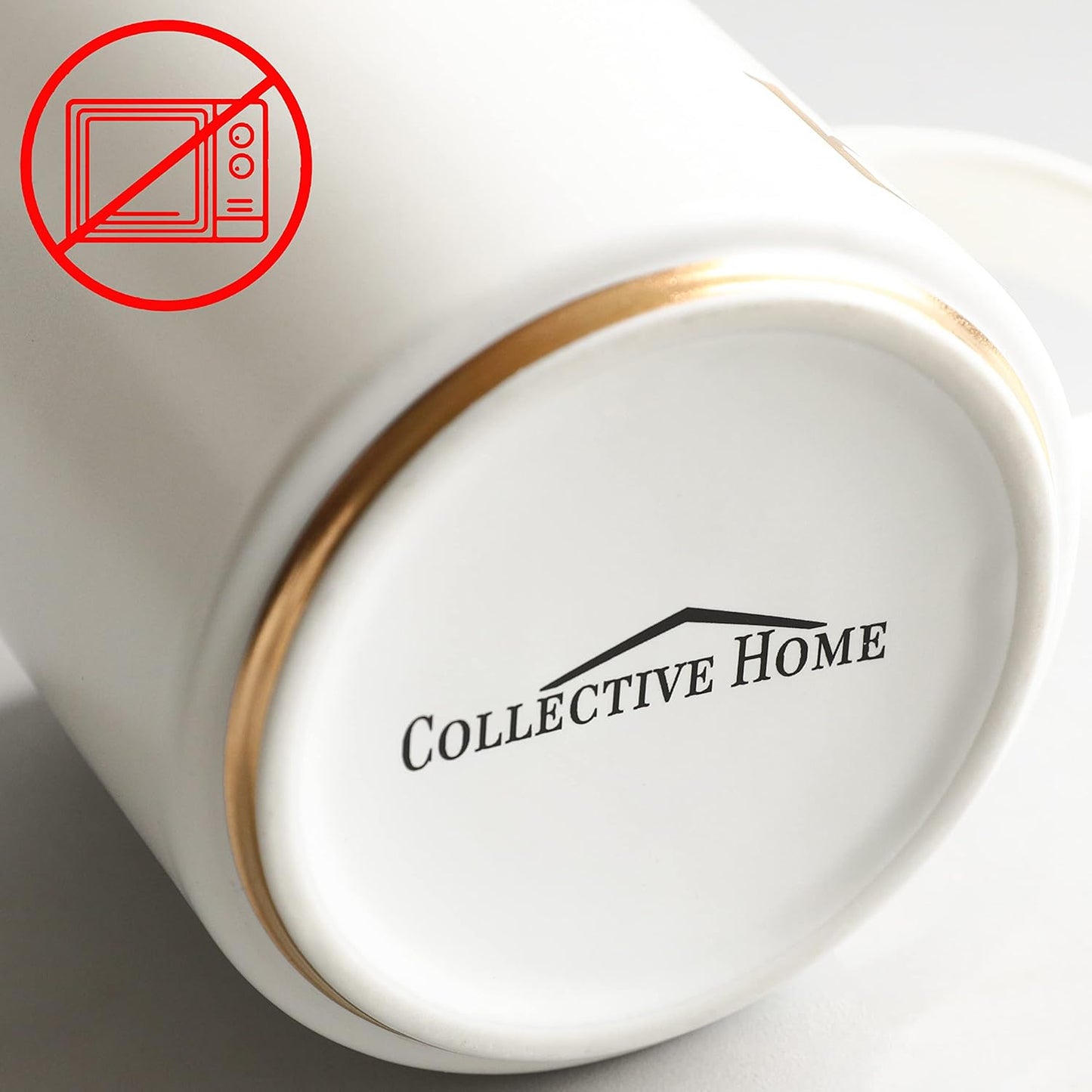 COLLECTIVE HOME - Monogram Ceramic Mugs, 15 oz Golden Initial Coffee Cups, Elegant Alphabet Tea Mugs, Elegant Personalized Mug with Gift Box, Unique Mug with Double Side Capital Letter (G)
