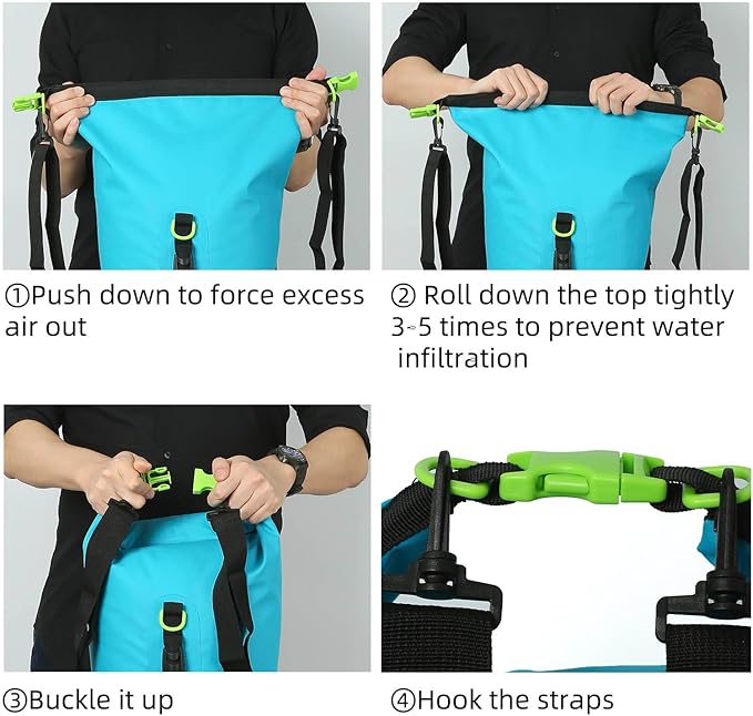 ROCK CLOUD Dry Bag Waterproof 20L Dry Sack for Kayaking Rafting Boating Beach Surfing Swimming Canoe Camping Hiking Fishing Ski