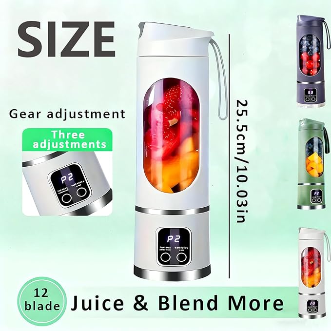 Digital Multimode Juicer Blender - Smart Led Display, Portable Usb Personal Electric Blender, Juicer Shakes And Smoothies Blender For Smoothies Liquid Diet, Shakes, Leak Proof Design (2PC-C)