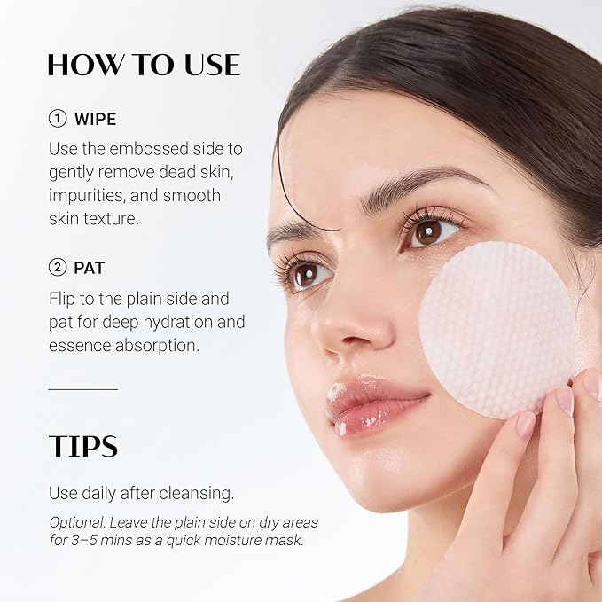 DAERA Glow-Fit Serum Pad, Dual-Sided Exfoliating & Hydrating Toner Pads for Pore Care and Dead Skin Removal with Moringa Seed & Hyaluronic Acid for Sensitive Skin, 60 Pads (190g, 6.70 fl. oz)