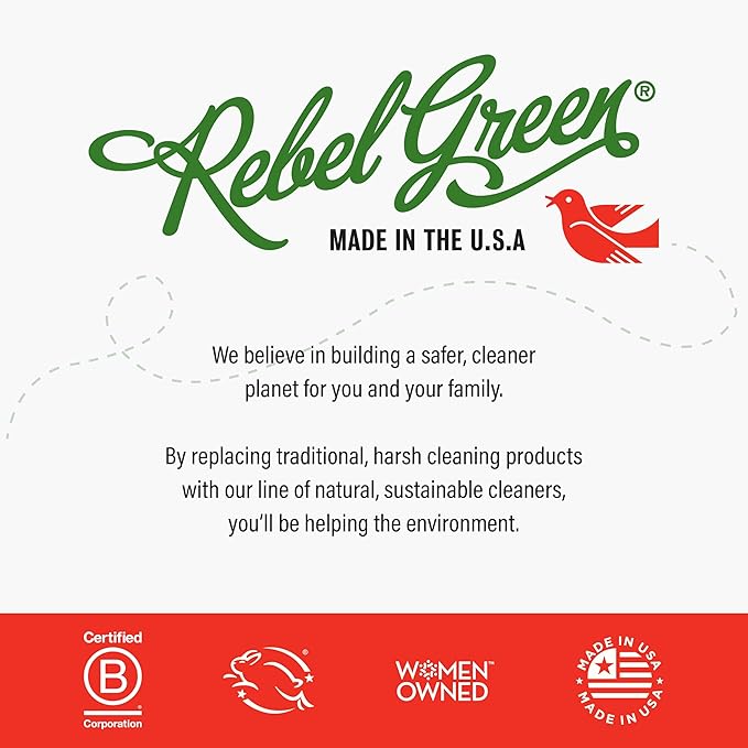 Rebel Green Fruit & Veggie Clean - Plant-Based Produce Cleaner - Natural Fruit and Vegetable Wash with No Aftertaste - Dirt & Grime Removal - Made with Organic Extracts of Citrus - Gallon