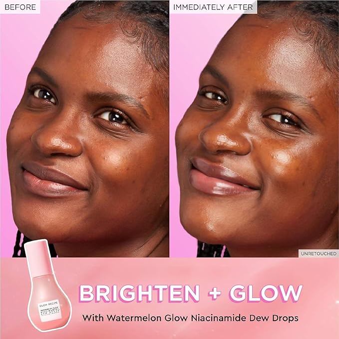 Glow Recipe Watermelon Glow Icons Skin Care Gift Set - Niacinamide Dew Drops Face Serum (40ml) + PHA + BHA Pore Minimizing Toner with Hyaluronic Acid (150ml) + Pink Juice Facial Moisturizer (25ml)