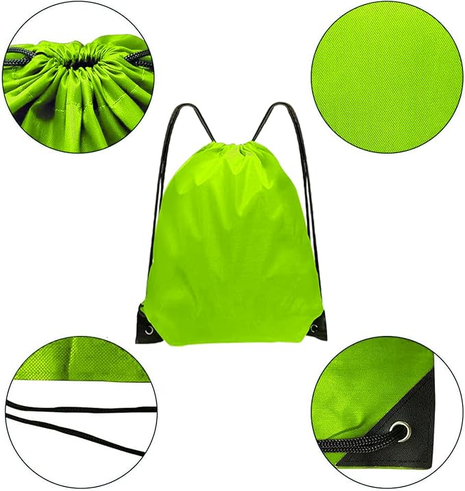Drawstring Backpack Bulk 70Pcs String Backpack Drawstring Bags Cinch Bag Sackpack for Men Women Gym(Light Green)