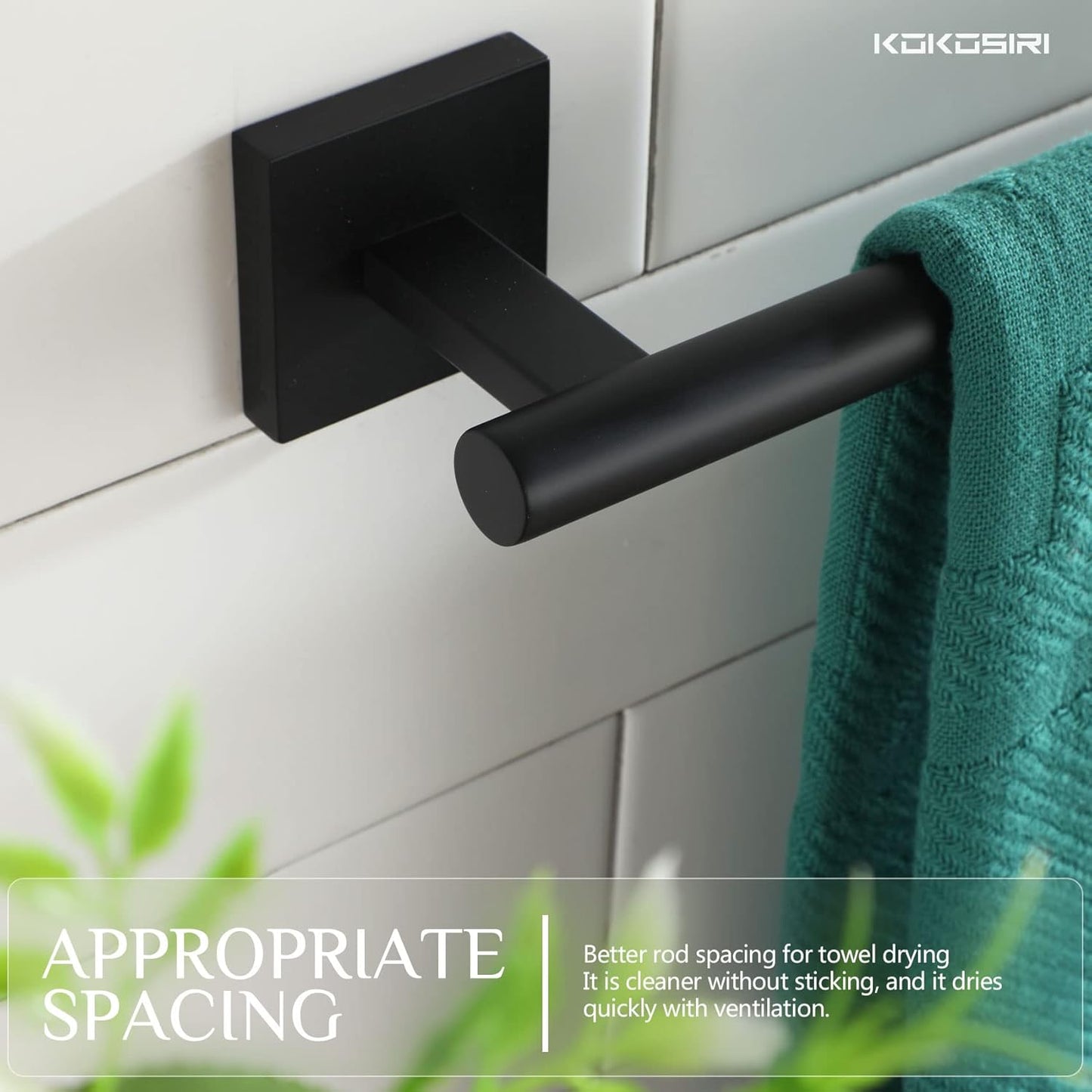 KOKOSIRI 32'' Towel Rails Bathroom Towel Bars Matte Black 32 Inch Bath Towel Holder for Washroom Kitchen Wall Stainless Steel B4005BK-L32