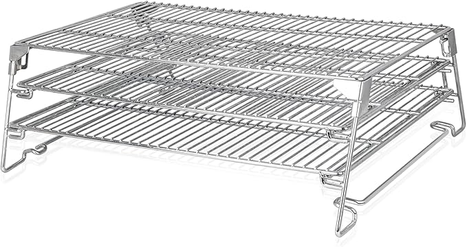 21" 3-Tier Foldable Sliding Jerky Racks for Traeger, Pit Boss, GMG, Camp Chef and More Smoker Grills, 830"² Cooking Space Expansion Accessory for Barrel Pellet Grills