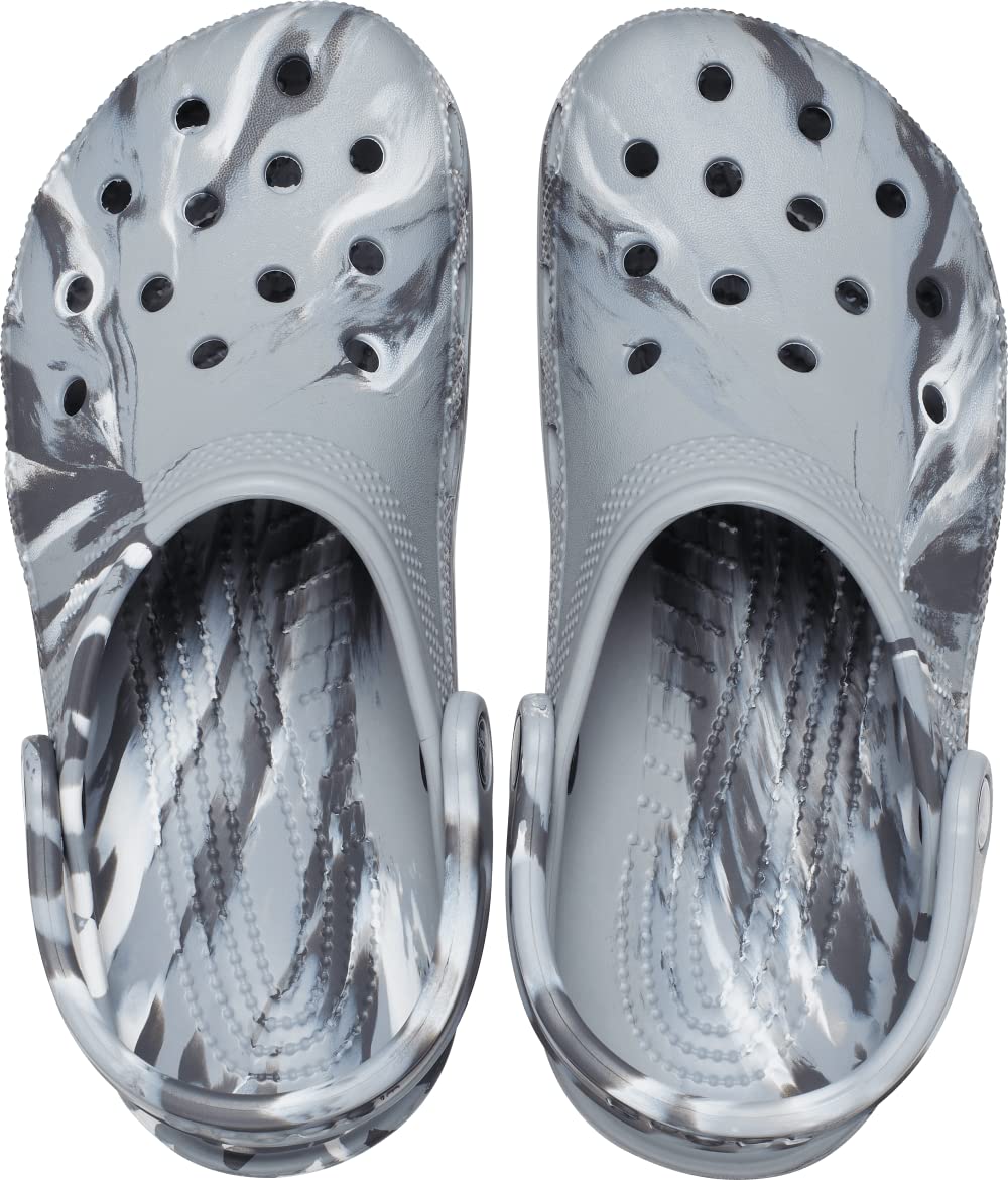 Crocs Classic Marbled Tie-Dye Clog Light Grey/Multi Men's 2, Women's 4 Medium