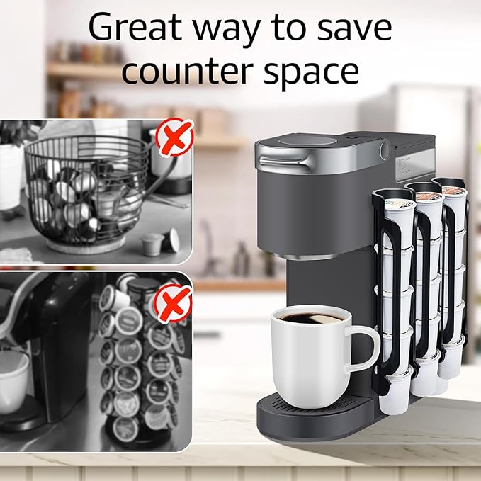 K Cup Holder for Keurig: Coffee Pod Holder for Counter Small Space - Kcup holders for Wall Mount (2, Oasis Blue)