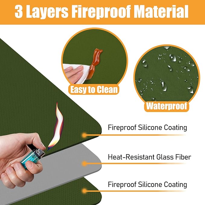 Heat Resistant Mat 12x14in, Hot Pads for Kitchen Counter Heat Protector, Mat for Under Air Fryer and Coffee Machine, Appliance Pad