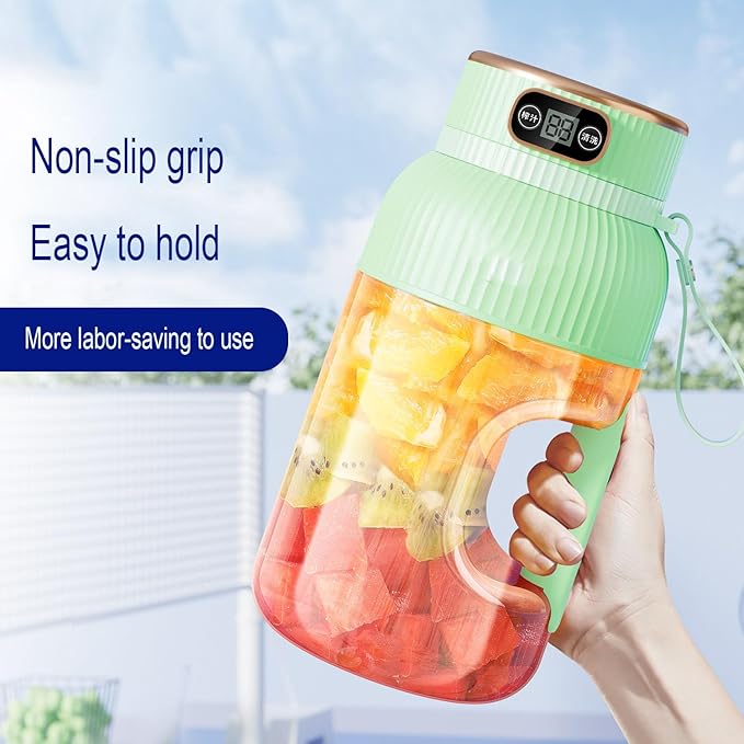 Large-capacity personal size blenders, powerful motor driving ten-blade cutter head, dual large-capacity batteries, TYPE-C fast charging head, 40Oz (1200ml) large capacity (green)