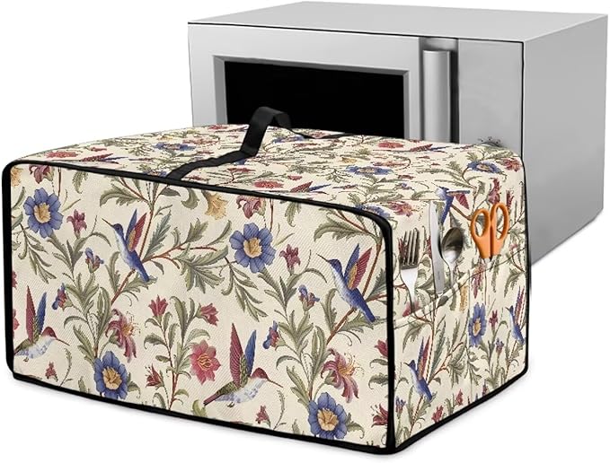 Countertop Convection Oven Cover Dust Protection Air Fryer Toaster Oven Covers for Home Kitchen Decorations 16.5 x 20.5 x 10 Inches, M, Hummingbird Floral Leaf