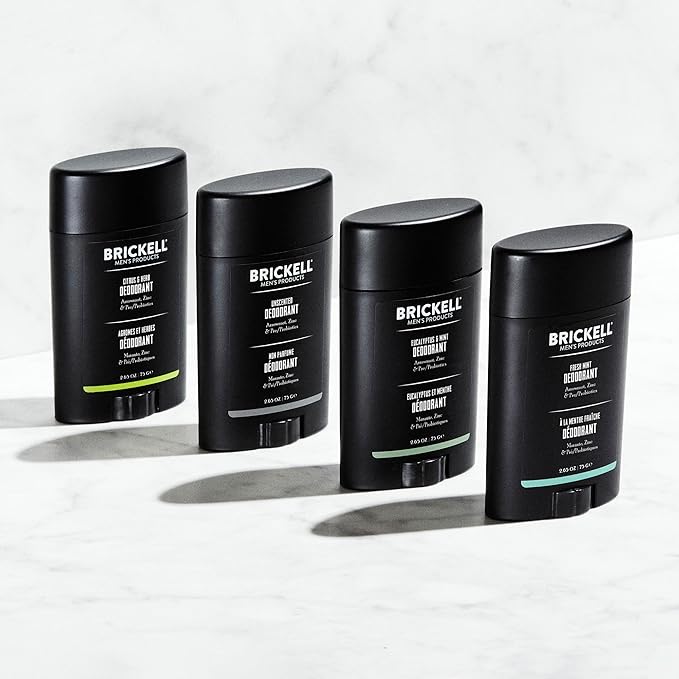 Brickell Men's Products Natural Deodorant For Men, Natural and Organic, Aluminum, Alcohol, and Baking Soda Free, 2.65 Ounce, Citrus & Herb