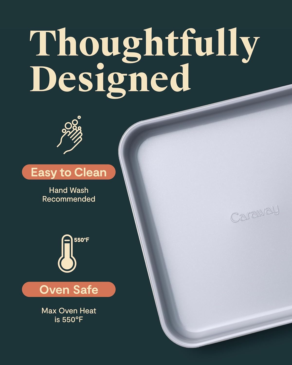 Caraway Non-Stick Ceramic 9” Square Pan - Naturally Slick Ceramic Coating - Non-Toxic, PTFE & PFOA Free - Perfect for Brownies, Lemon Bars, Cakes, & More - Black