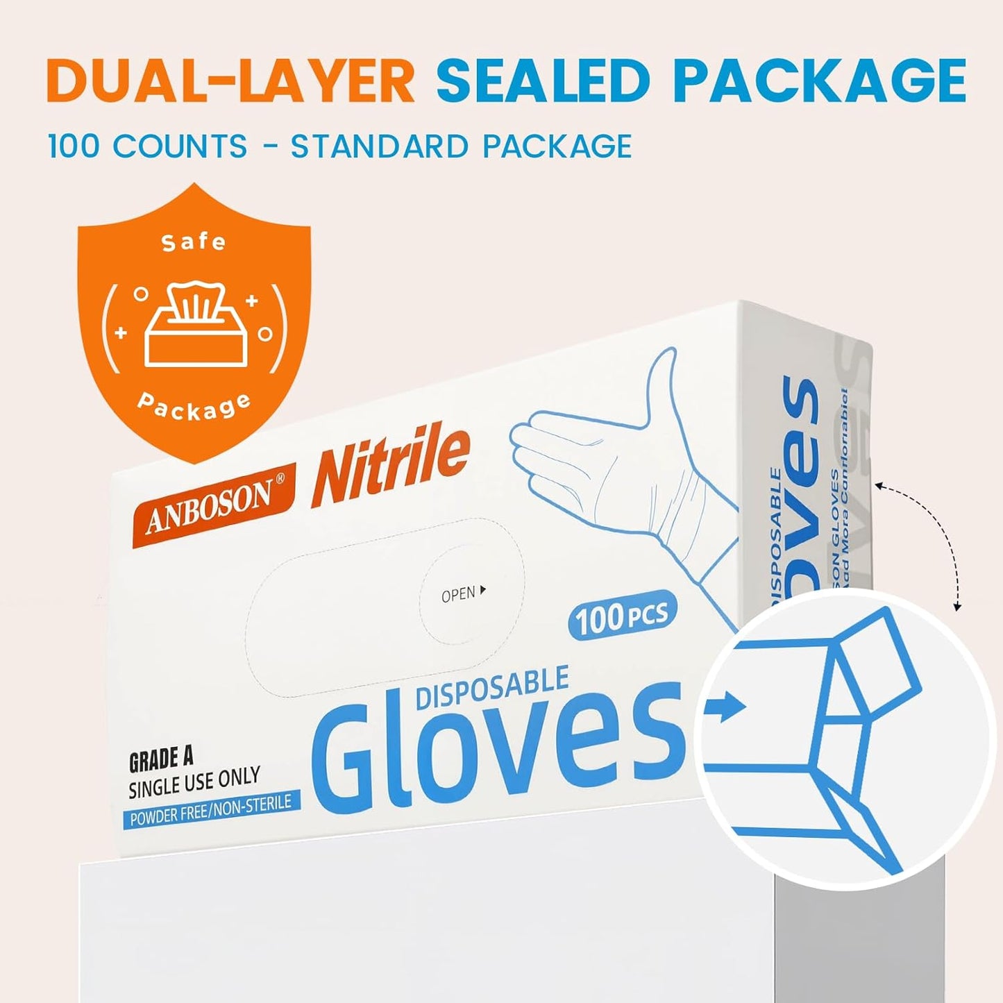 Nitrile Exam Gloves 6mil – Latex-Free, Powder-Free, Textured for Cleaning and Food Handling (Blue of 1000, X-Large)