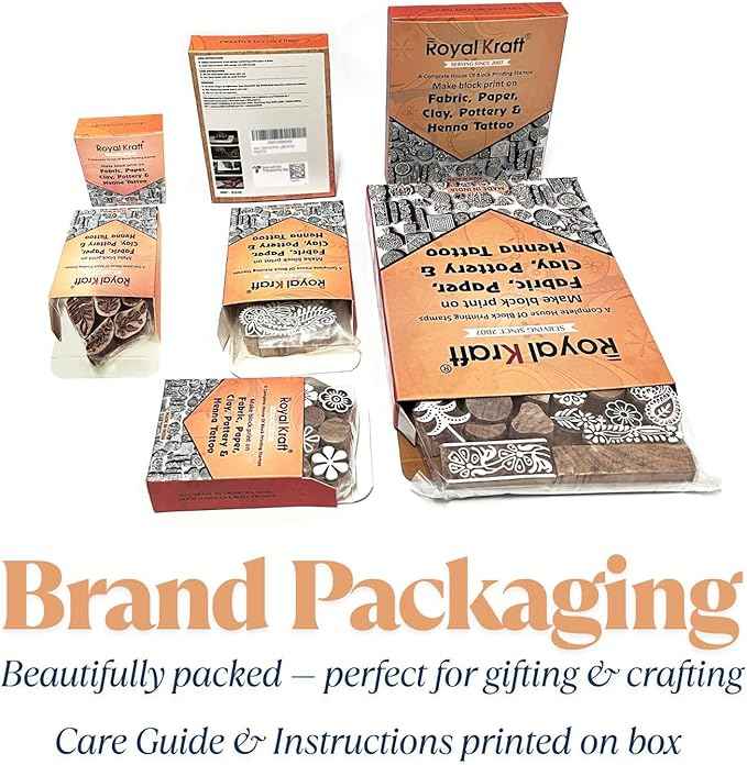 Royal Kraft Assorted Wooden Block Printing Stamps (Set of 25) Bulk01_25A