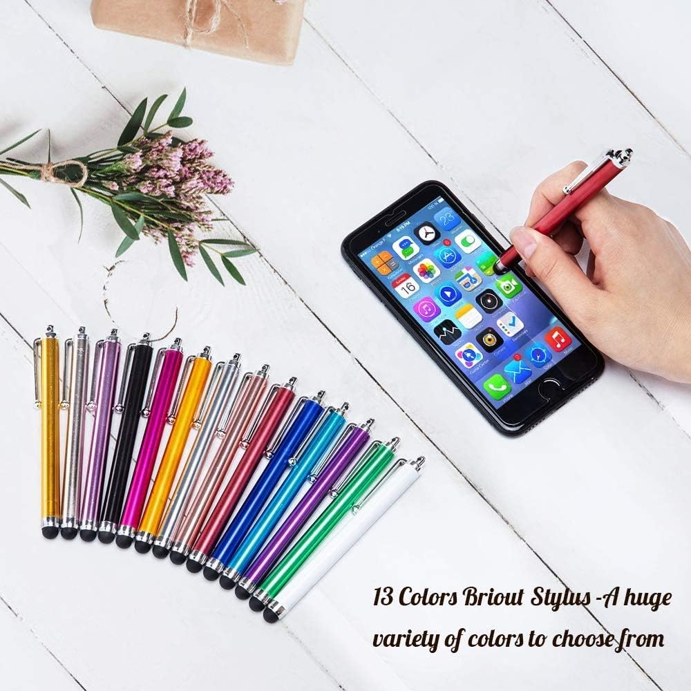 Briout Stylus Pens for Touch Screens, 36 Pack Capacitive Stylus, High Precision Compatible with All Universal Touch Screen Devices (12 Multicolor)