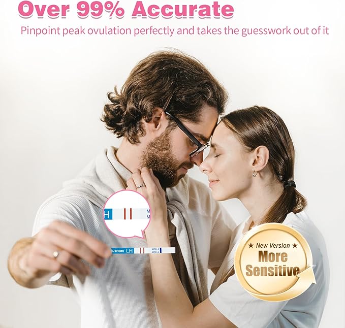 Ovulation Test Strips 40 Count & Pregnancy Tests 10 Count, HEAL-CHECK Fertility Combo Kit for Women TTC, Over 99% Accuracy, Easy to Use at Home, Individually Wrapped, FSA HSA | 40LH+10HCG+50 Urine Cup