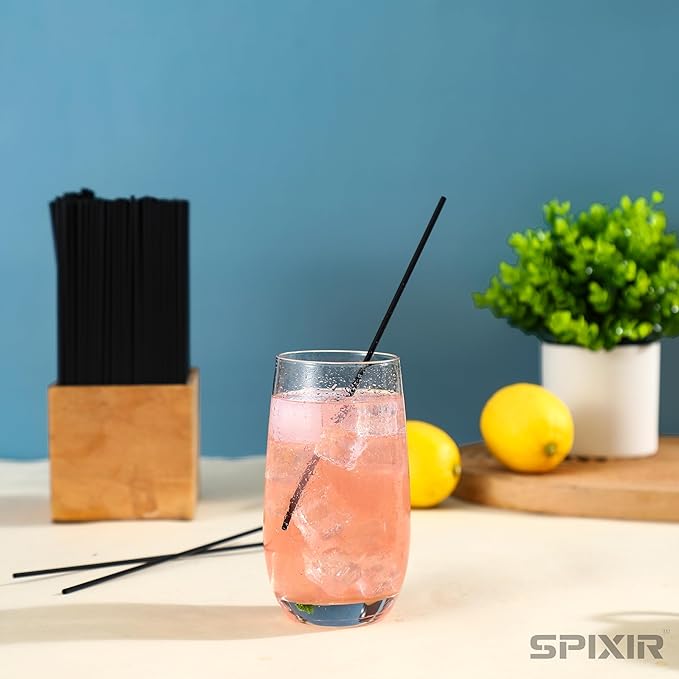 Coffee Stirrers, Stir Sticks Disposable Straws – Cocktail Straws for Drinks, – 2000pcs, 5.5 Inch Coffee Straw, Stirrers, Bar Straw Black