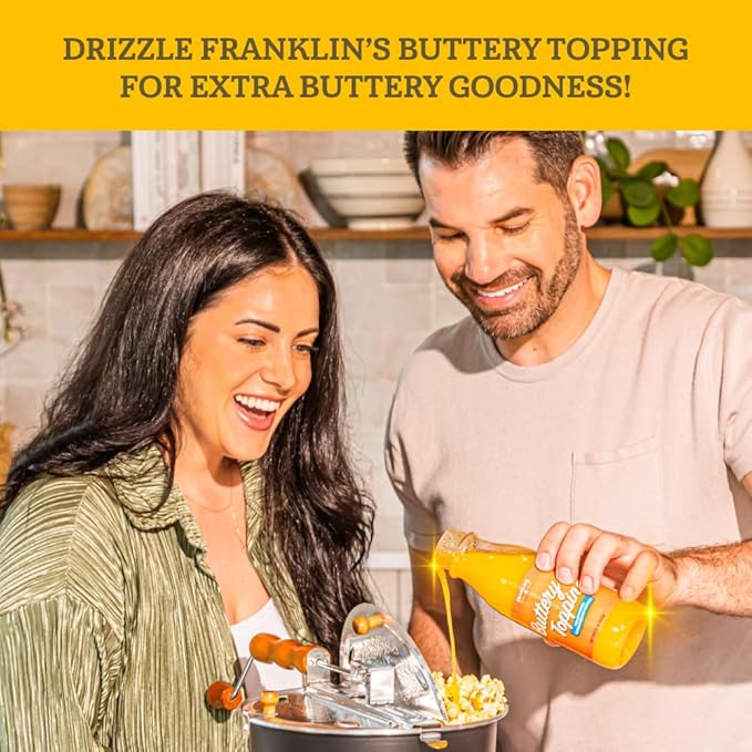 Franklin’s Gourmet Popcorn 28oz Tub Classic Popcorn Kernels for Popping - Made in USA, Non-GMO & All-Natural - Old Fashioned Unpopped Popcorn Kernels for Popcorn Machine
