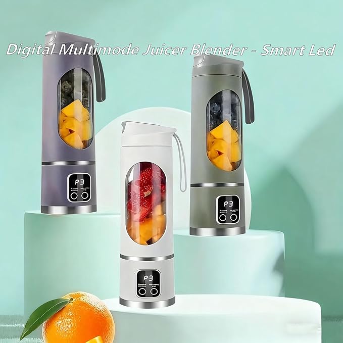 Digital Multimode Juicer Blender - Smart Led Display, Portable Usb Personal Electric Blender, Juicer Shakes And Smoothies Blender For Smoothies Liquid Diet, Shakes, Leak Proof Design (2PC-F)