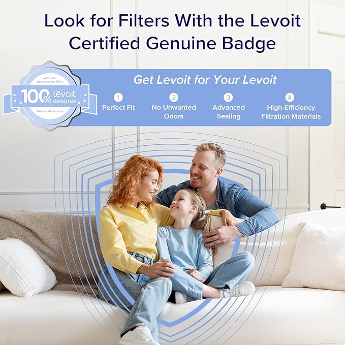 LEVOIT Air Purifier for Home Allergies Pets Hair in Bedroom, Covers Up to 1074 ft² by 56W High Torque Motor, 3-in-1 Filter, Sleep Mode, Remove Dust Smoke Pollutants Odor, Core 300-P, Black, 2 Pack