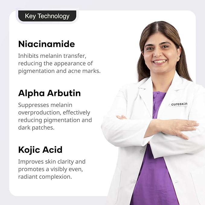 Cureskin Multi-Active Corrector Kojic Acid Face Cream | Kojic Acid, Alpha Arbutin & Niacinamide | For Uneven Skin Tone, Dullness & Visible Spots, 0.53 Ounce (Pack of 1)