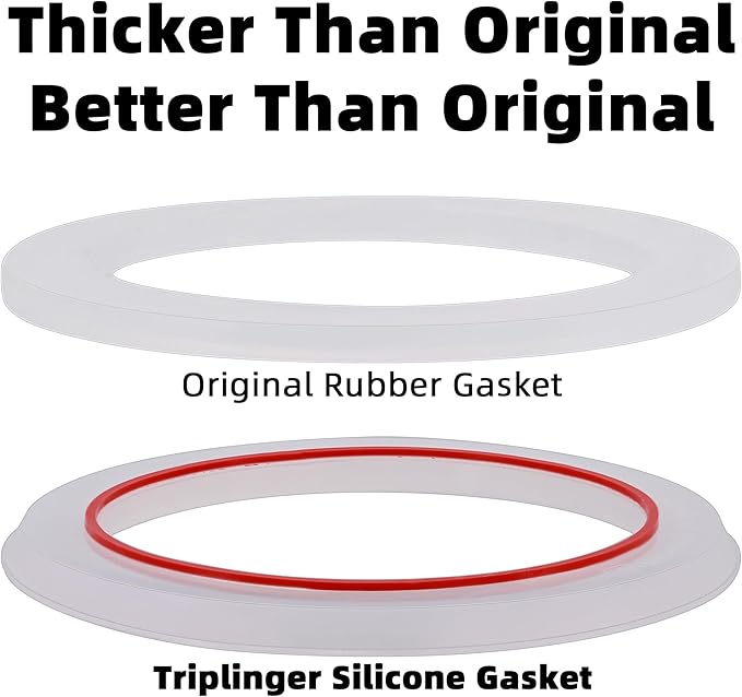 [UPGRADED] Sealing Gasket for Bialetti Moka Express 3 Cups Iconic Stovetop Espresso Maker - 6 PCS Replacement Food Grade Silicone Seal Ring for Aluminum Stovetop Coffee Maker Pots