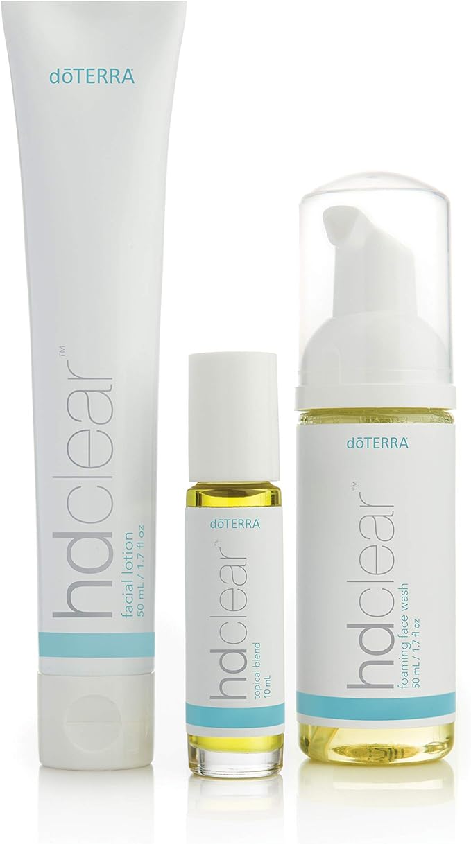 doTERRA - HD Clear Facial Kit - Facial Lotion, Foaming Face Wash, and HD Clear Blend