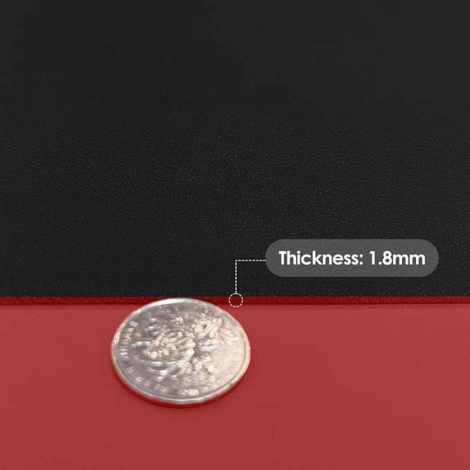 Leather Desk Mat,1.8mm Thick,17x48 Inch Desk Cover,Desk Protector Mat,Dresser Cover Top,Leather Table Cover,Side Table Cover,Office Desk Cover,Office Table Cover(Black+Wine Red,17x48)