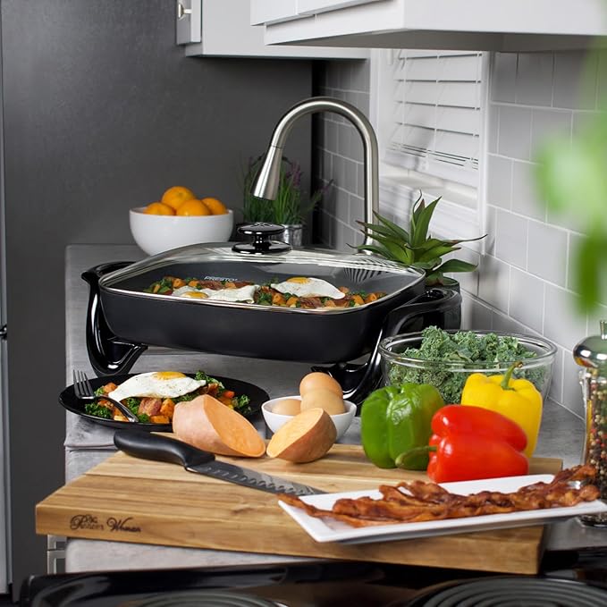 Presto 06852 16-Inch Electric Skillet with Glass Cover & 06626 11 inch Electric Skillet w/glass lid