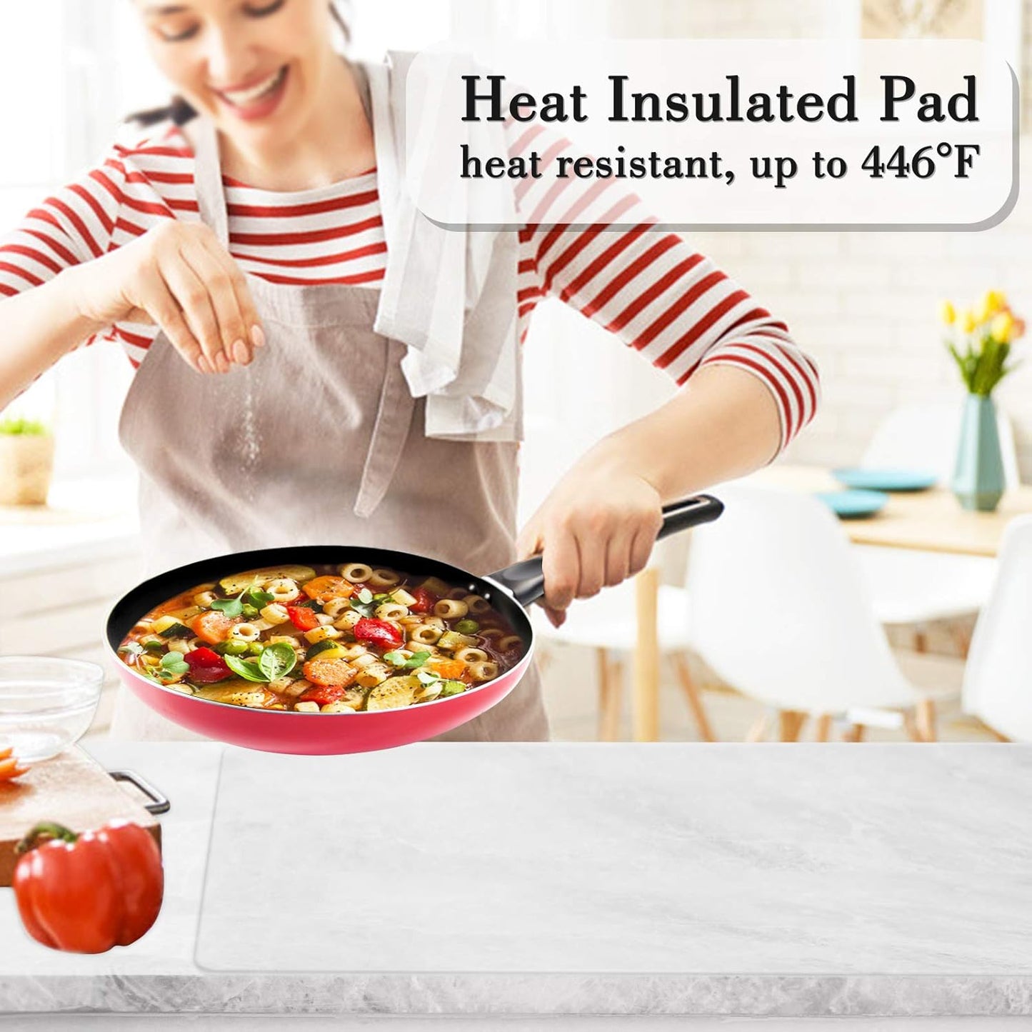 Gartful Silicone Mats for Countertop - Thicker, 28" by 20" Extra Large Multipurpose Mat, Counter Table Protector, Desk Saver Pad, Placemat Nonstick Nonskid Heat-Resistant Pad, Translucent, 2PCS