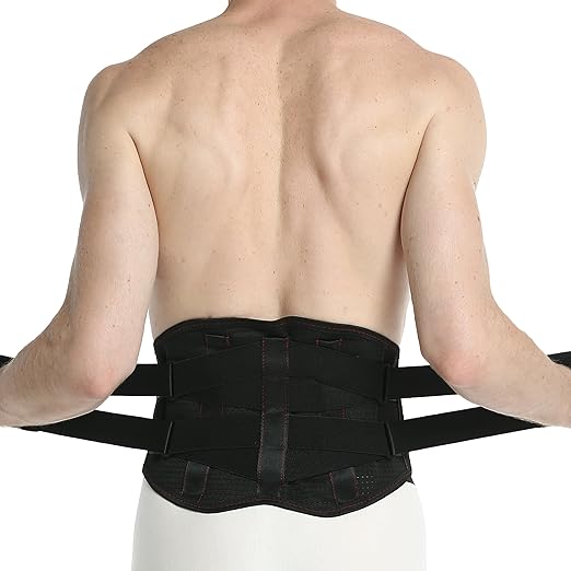 NeoTech Care Back Support Belt - Breathable & Adjustable Lower Back Brace - Double Pull Compression Straps (Black, Size XL)