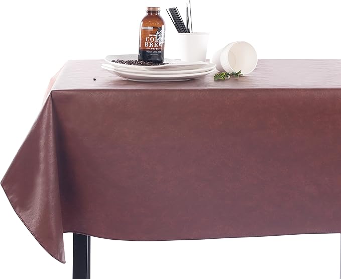 Yourtablecloth Heavy Duty Vinyl Rectangle or Square Tablecloth – 6 Gauge Heavy Duty Tablecloth – Flannel Backed – Wipeable Tablecloth with Vivid Colors & Many Sizes 52 x 120 Navy