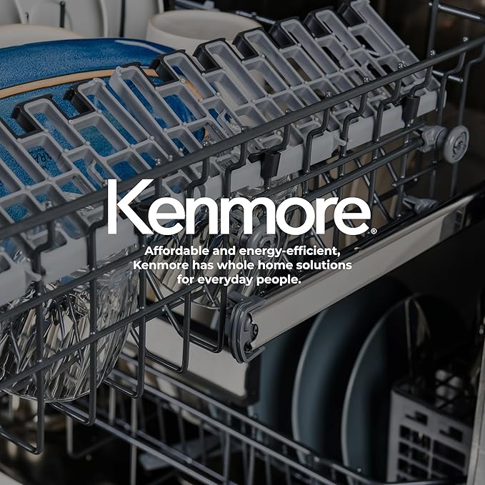 Kenmore 24" Built-In Dishwasher - Quiet Tub with TurboDry, Leak, & SmartWash Soil Detection - 15 Place Settings - 49 DBA - ENERGY STAR Certified - White