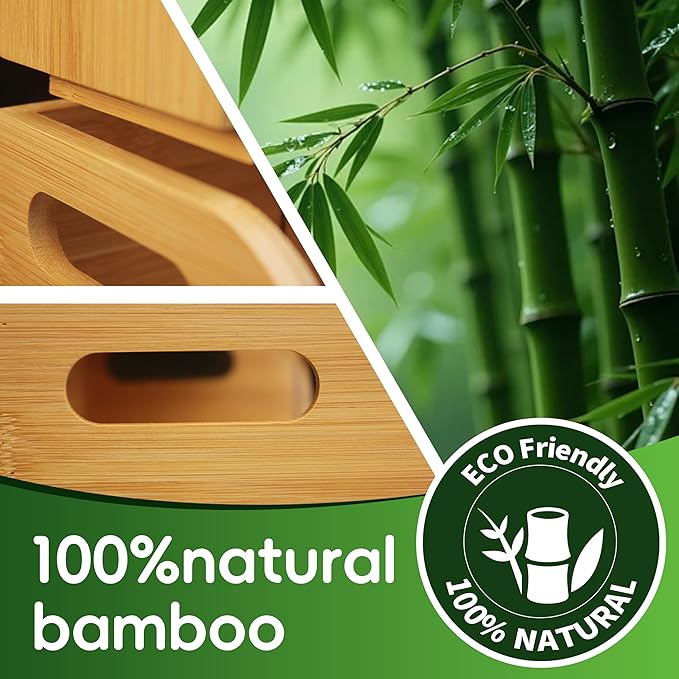 Bamboo Tea Bag Organizer for Coffee Bar, 4 Tier Modular Tea Organizer with Drawer, Large Capacity Tea Storage Box, Stackable Tea Station Organizer, No Assembly, Kitchen Counter