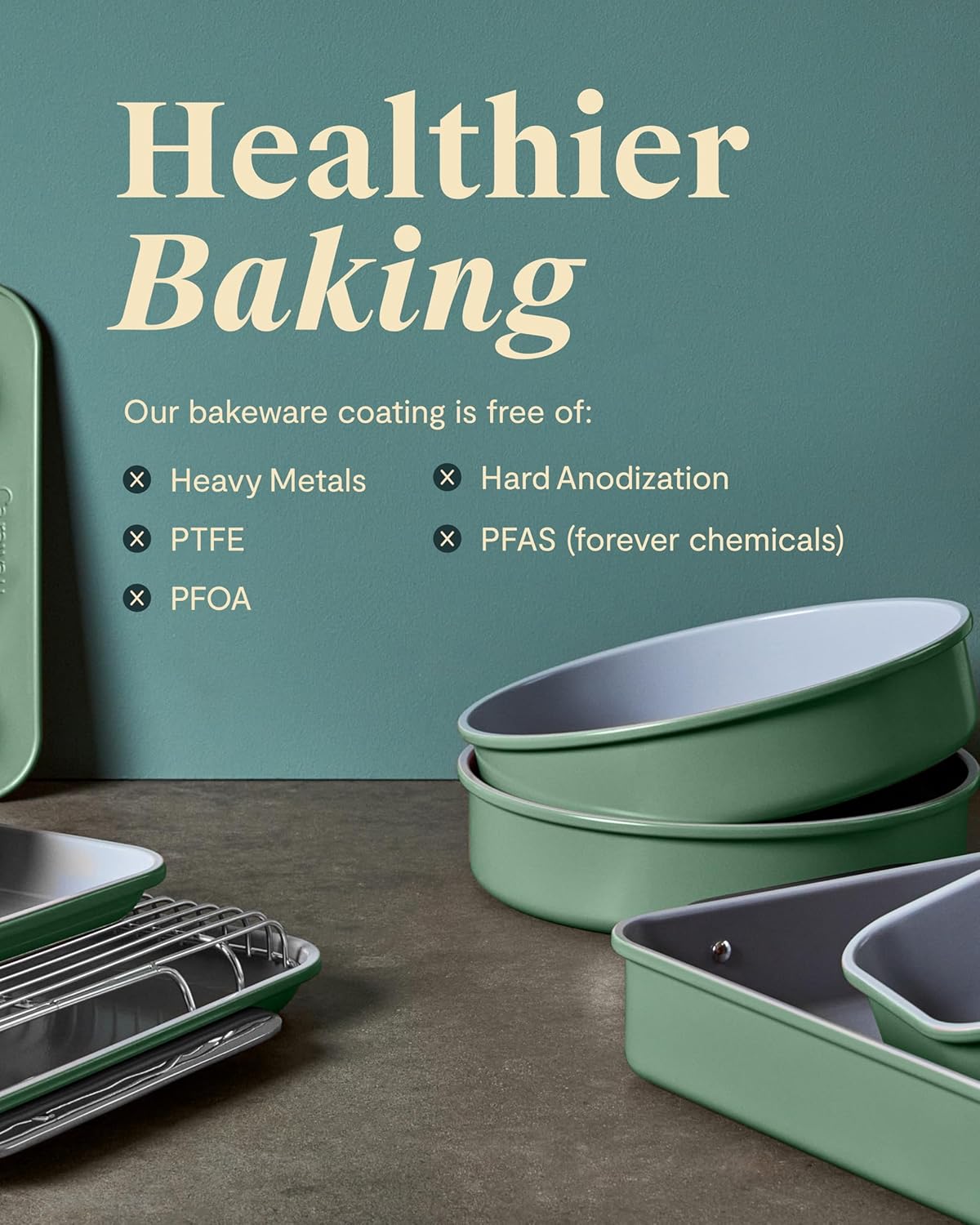 Caraway Non-Stick Ceramic Large Baking Sheet Duo - Naturally Slick Ceramic Coating - Non-Toxic, PTFE & PFOA Free - Perfect for Baking, Roasting, and More - Large (18" x 13") - Perracotta