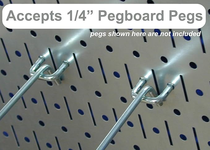 Wall Control Kitchen Pegboard Organizer Pots and Pans Storage Rack Organization Kit with Blue Pegboard and Black Accessories